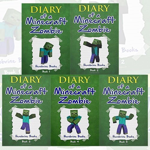 Diary of a Minecraft Zombie Book Vol 1-5 Herobrine Books 5 Books Bundle Collection